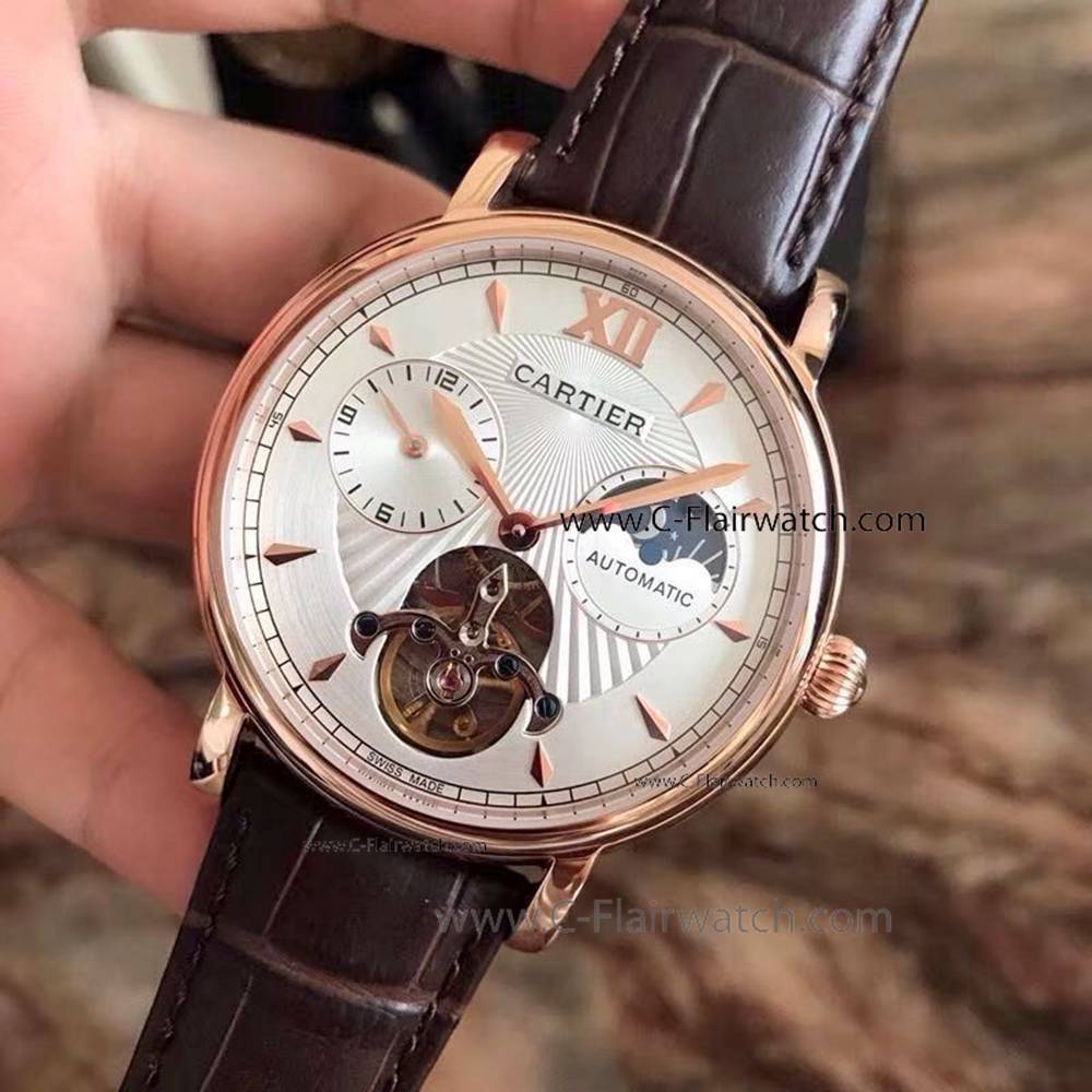 Cartier Moonphase Rose Gold Men Watch Buy Replica